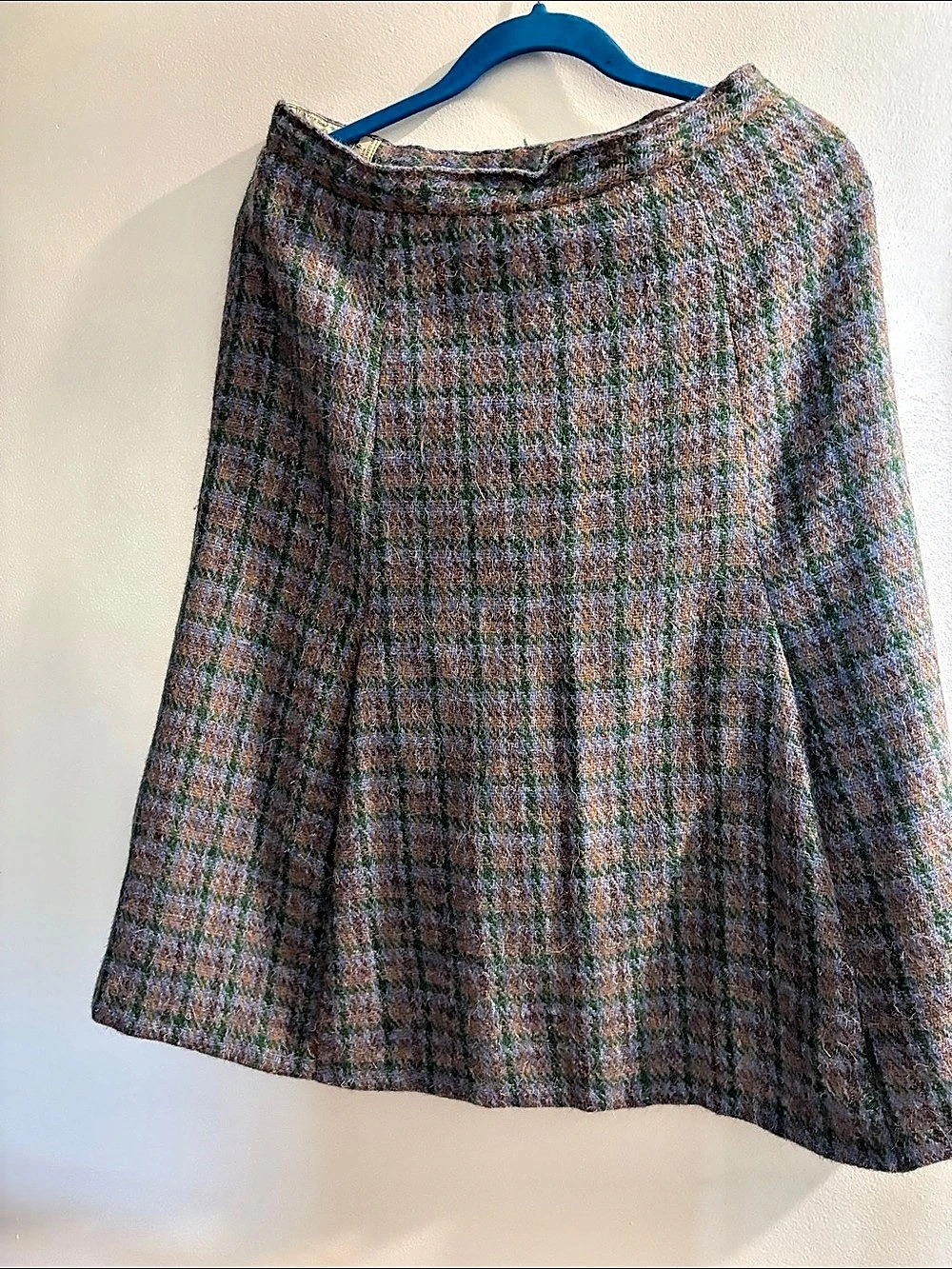 By Millar Plaid A-Line Skirt in Brown & Green